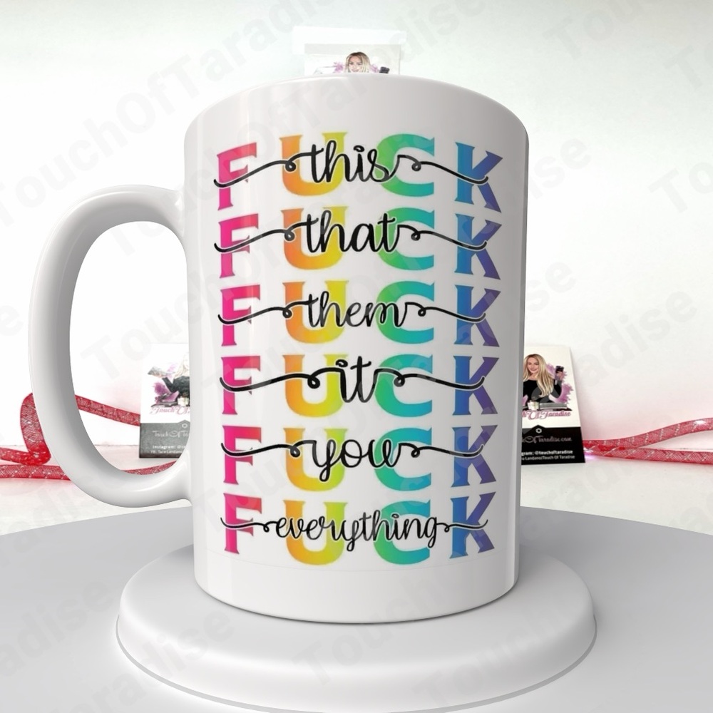 Colorful Text F Mug